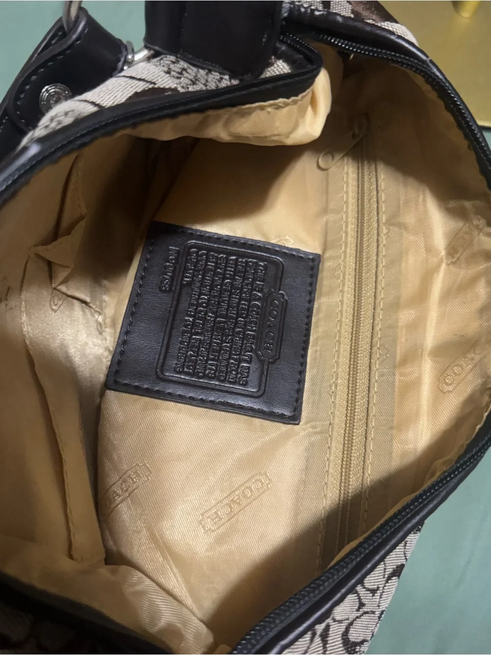 Coach Brown & Tan Signature Jacquard Shoulder Bag